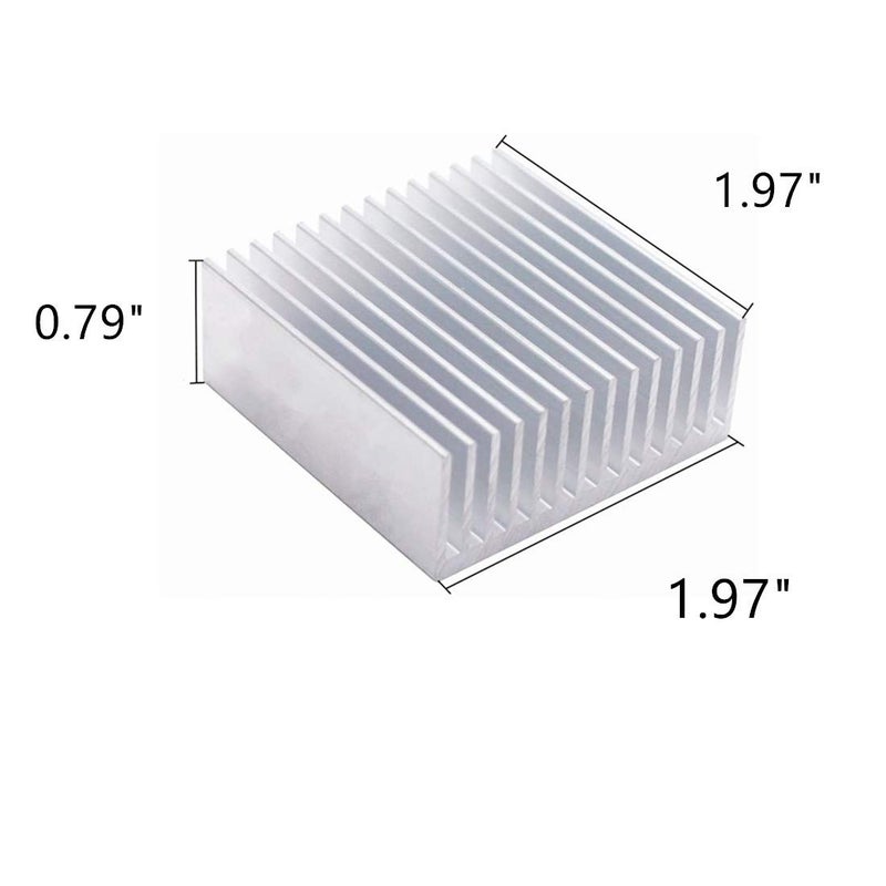 bnafes 4pcs Aluminum Heatsink Chipset Heat Radiator Cooling Fin Heatsink 50mm (L) x 50mm(W) x 20mm(H) Silver Tone - Image 2