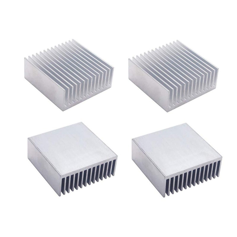 bnafes 4pcs Aluminum Heatsink Chipset Heat Radiator Cooling Fin Heatsink 50mm (L) x 50mm(W) x 20mm(H) Silver Tone - Image 1