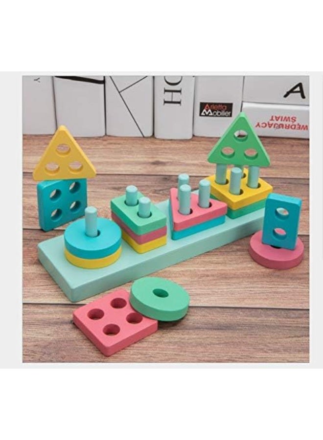 17 Pieces Geometric Shape Matching Toys cm Detachable and Removable Blocks for Babies Up to 12 Months 12 x 12 x 10 cm 12x12x10 cm  - Image 1