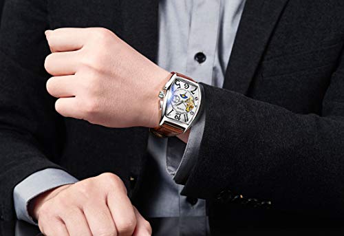 SEWOR Mens Automatic Business Dress Tonneau Moon Phase Wrist Watch Mechanical Self Wind - Image 3
