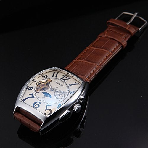 SEWOR Mens Automatic Business Dress Tonneau Moon Phase Wrist Watch Mechanical Self Wind - Image 5