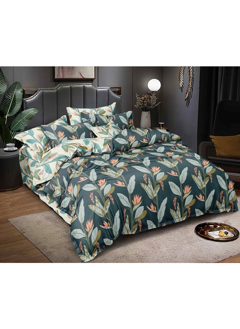 Laying Style Laying StyleSoft Microfiber Printed Double DuvetQuiltRazaiComforter Cover 90x 100 Inches Multicolor Design7  - Image 1