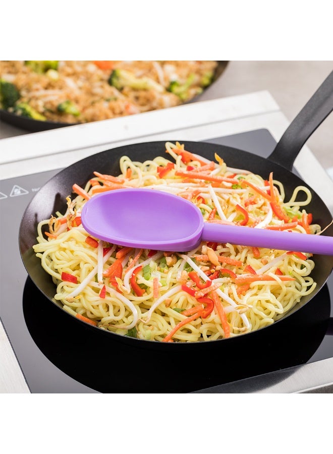 Restaurantware ملعقة طهي مت لوكس 12 بوصة، ملعقة خلط عالية الحرارة - مقاومة للحرارة، مثالية للأواني غير اللاصقة، ملعقة مطبخ نايلون بنفسجية، للخبز، الخلط، التحريك، السكب، أو التقديم - Image 3