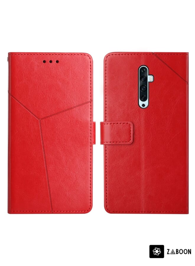 Zaboon Protective Case Cover For OPPO Reno2 Z / Reno2 F Y Stitching Horizontal Flip Leather - Image 1
