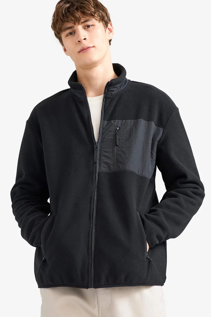 ديفاكتو Regular Fit Fleece Zip Up Sweatshirt