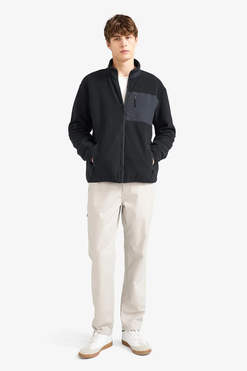 ديفاكتو Regular Fit Fleece Zip Up Sweatshirt