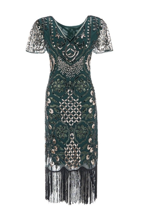 KUYING New Chiffon Dress Flared Sleeves