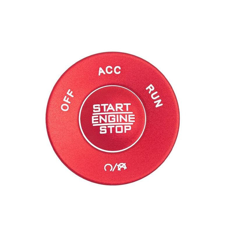 LECART Car Interior Accessories Red Start Engine Stop Button Cover Stickers Fit for Jeep Wrangler JL JLU Gladiator JT 2020 2021 2022 2023 2024 2025 Auto Interior Decoration Metal Trim 2 Pack
