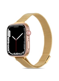 Replacement Strap Milanese Small Waist Watch Band For Apple Watch Series 9&8&7 41mm / SE 3&SE 2&6&SE&5&4 40mm / 3&2&1 38mm Gold