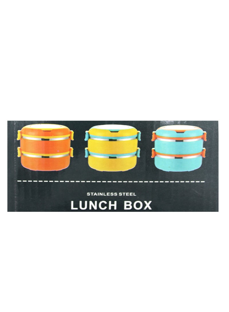 Bento Box Lunch Box 2 Layer Leak Proof Dishware Safe BPA Free Stainless Steel Lunch Box For Kids and Adults - Orange  - Image 5