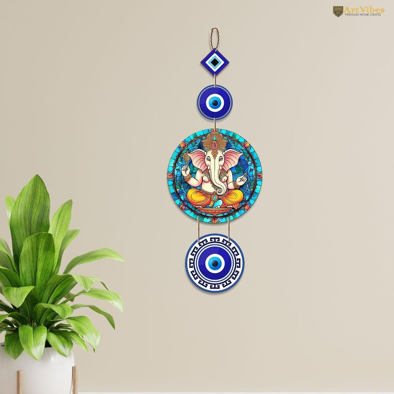 آرتفيب Art Vibes تصميم جذاب معلقة حائط خشبية لديكور المنزل | ديكور غرفة المعيشة | قطع فنية حديثة | لمسات سلام وسحر | معلقات ديكورية لمدخل الباب (WH_8510N) - Image 2