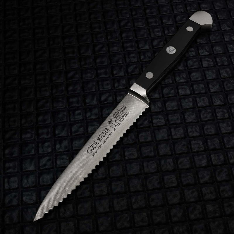 Güde Alpha Series Hand Forged/Sharpened Tomato Knife Knife With Black Hostaform Handle 5-In, Made in Solingen, Germany Since 1910 - Image 5