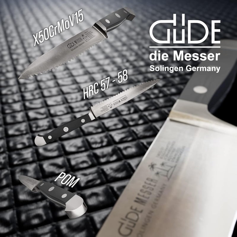 Güde Alpha Series Hand Forged/Sharpened Tomato Knife Knife With Black Hostaform Handle 5-In, Made in Solingen, Germany Since 1910 - Image 3