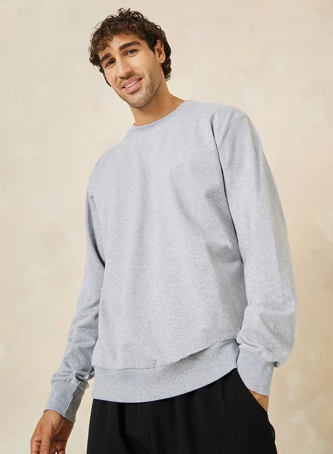 Styli Relaxed Fit Cotton Terry Sweatshirt