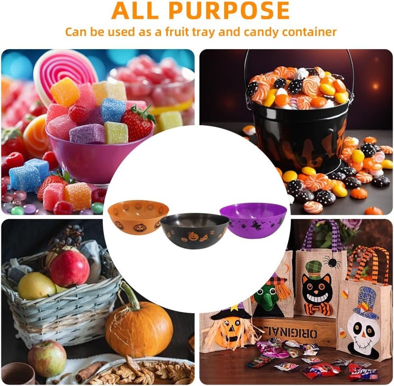 Colodeol 10 Pcs Halloween Candy Bowl Halloween Plastic Trick or Treat Bowls Large Party Plastic Serving Bowl Tableware halloween Candy Holders Party Supplies - Image 3