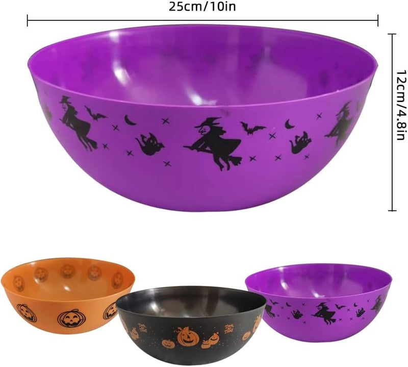 Colodeol 10 Pcs Halloween Candy Bowl Halloween Plastic Trick or Treat Bowls Large Party Plastic Serving Bowl Tableware halloween Candy Holders Party Supplies - Image 2