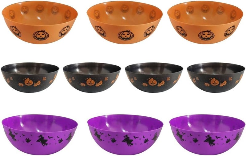 Colodeol 10 Pcs Halloween Candy Bowl Halloween Plastic Trick or Treat Bowls Large Party Plastic Serving Bowl Tableware halloween Candy Holders Party Supplies - Image 1