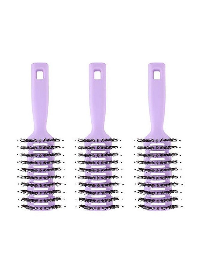 Hearts Hair Brush | Flexible Bristles Brush | Hair Brush With Paddle | Quick Drying Hair Brush | Suitable For All Hair Types | Round Vented Hair Brush | 3 Piece | C13-X-Purp | Purple - Image 1