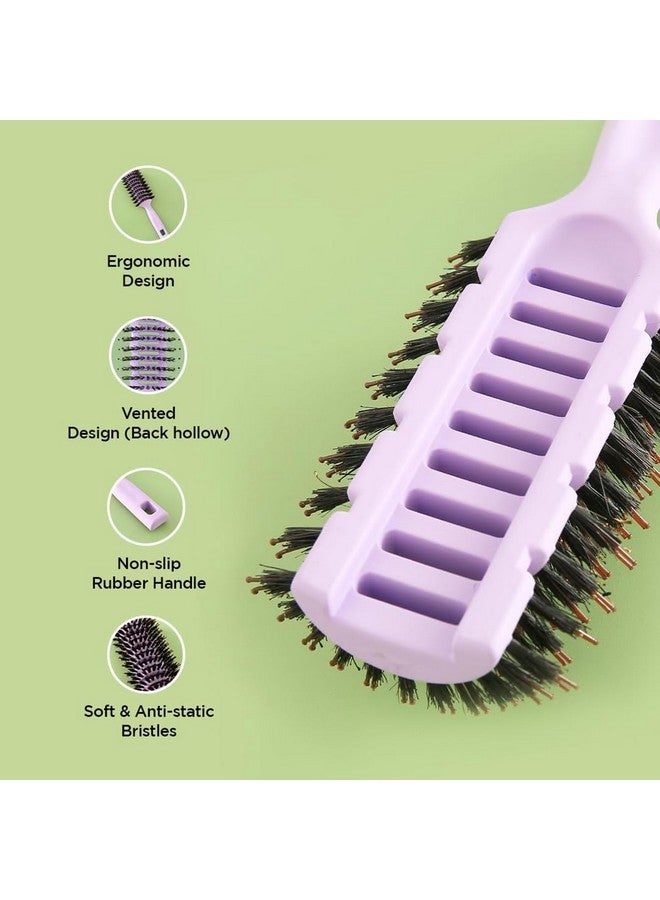 Hearts Hair Brush | Flexible Bristles Brush | Hair Brush With Paddle | Quick Drying Hair Brush | Suitable For All Hair Types | Round Vented Hair Brush | 3 Piece | C13-X-Purp | Purple - Image 3