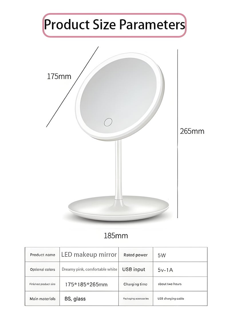 Generic - LED Makeup Mirror, Mirror Stand - Adjustable Three-Light Desktop Mirror for Unisex Use - Image 1