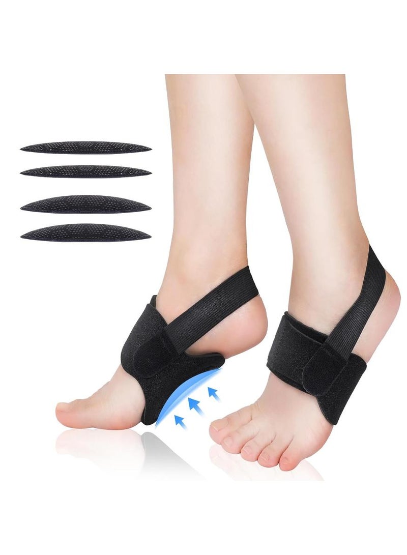 خاجول حشوات دعم قوس القدم للنساء والرجال، دعامات دعم قوس القدم قابلة للتعديل، مصحح القدم المسطحة لتخفيف التهاب اللفافة الاخمصية، زوج واحد، اسود - Image 1