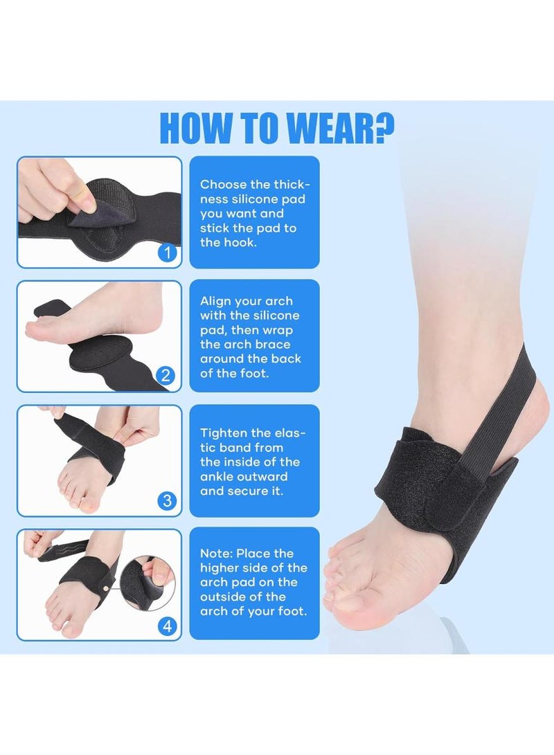 KHAJUL Arch Support Inserts for Women Men, Adjustable Foot Arch Support Braces, Flat Foot Corrector for Plantar Fasciitis Relief, 1Pair Black - Image 5