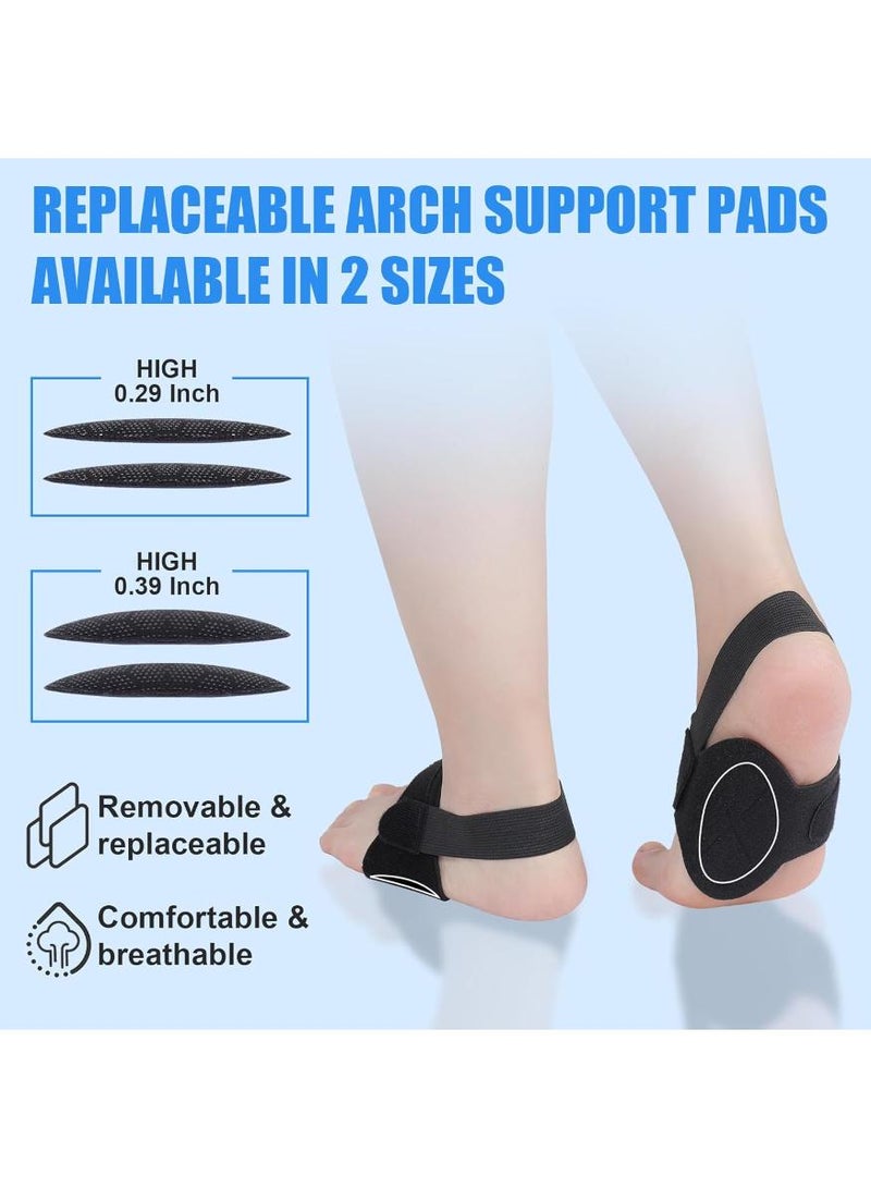 KHAJUL Arch Support Inserts for Women Men, Adjustable Foot Arch Support Braces, Flat Foot Corrector for Plantar Fasciitis Relief, 1Pair Black - Image 3
