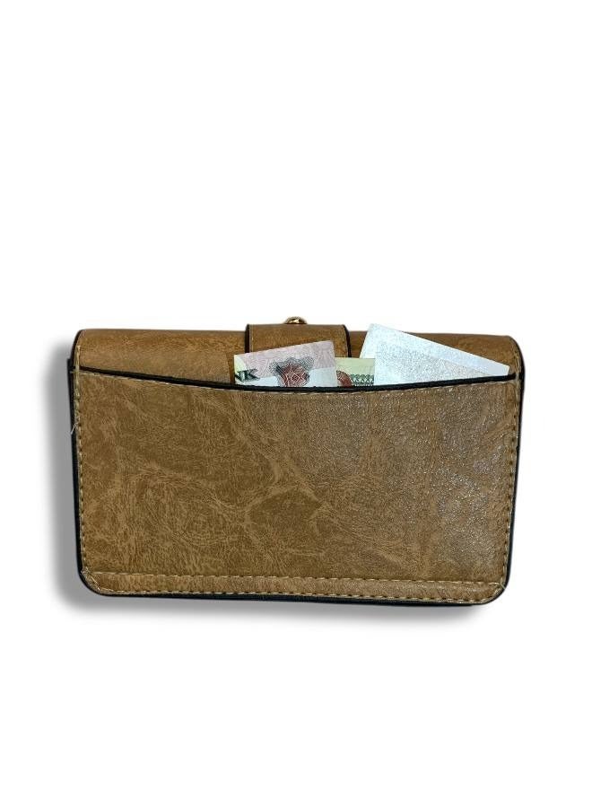 Mini women’s caffe Crossbody Bag with Elegant Design and Metallic Chain  - Image 3