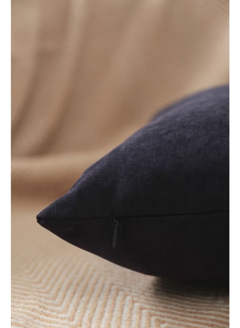 Dark Navy Blue Plain Panorama Throw Pillow Case 40x40 - With Many Different Color Options! - Image 2