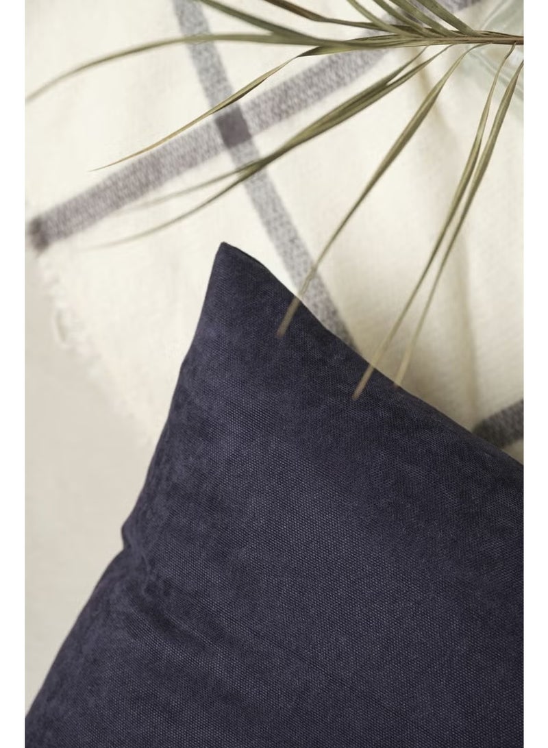 Dark Navy Blue Plain Panorama Throw Pillow Case 40x40 - With Many Different Color Options! - Image 3