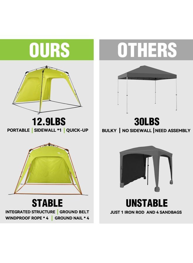 Mobihome 8.2'x8.2' Pop Up Canopy, 2023 Upgraded Outdoor Canopy, Portable Instant Camping Canopy, Easy Set-up Canopy with 1 Sidewall - Image 5