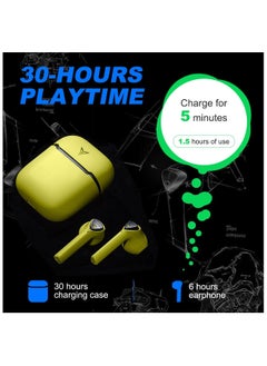 FlyDigi Cyberfox X1 True Wireless 50ms Ultra-Low Latency Gaming Earbuds, 13.4mm Large Drivers-Active Noise Canceling, 30 Hours of Play Time, Gaming/Music/Sports Sweat-Proof Headphone (Yellow)  - Image 5