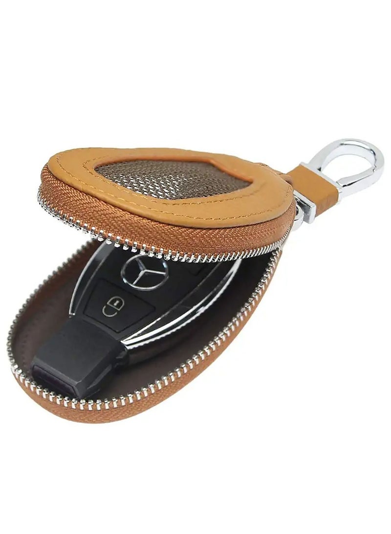 Y&D Universal Premium Car Key Fob Case Genuine Leather Smart fob Holder for Remote - Image 1