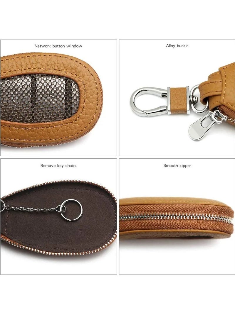 Y&D Universal Premium Car Key Fob Case Genuine Leather Smart fob Holder for Remote - Image 5