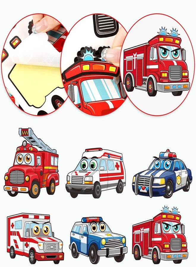 Lemicin 36Pcs Make A First Responder Rescue Vehicle Stickers for Kids Create Your Own Police Car Fire Truck Stickers DIY Craft Birthday Party Favor Activity for Boy Stick on Bag Books - Image 3