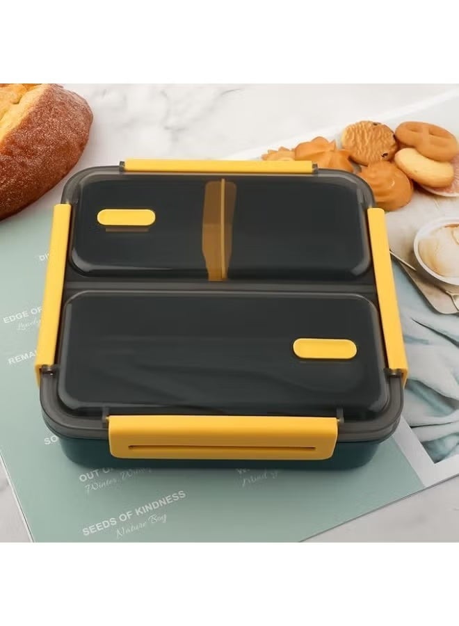 Genaric Adult Bento Lunch Box Kit, Bento Boxes Portable Lunch Box, Adult Bento Box with Lunch Bag, Bento Lunch Containers for Women, 1200ml Large Capacity Lunchbox BPA-Free(Green Metal) - Image 1