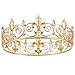 Coucoland Mens Vintage King Crown Medieval Royal Gold Tiara Crown Full Round Birthday King Crown Tiara for Prom Costume Party Gold - Image 2