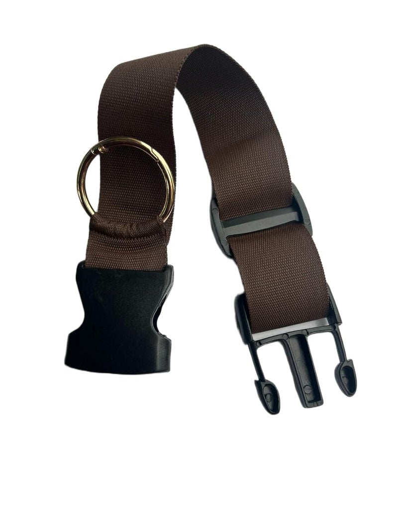 iCONY Add a Bag Belt, Luggage Strap, Jacket Gripper, Baggage Suitcase Straps Belts Black Outdoor Sports | Camping & Hiking | Hiking Backpacks 1 Pack (Brown, 1.5INCH) - Image 3