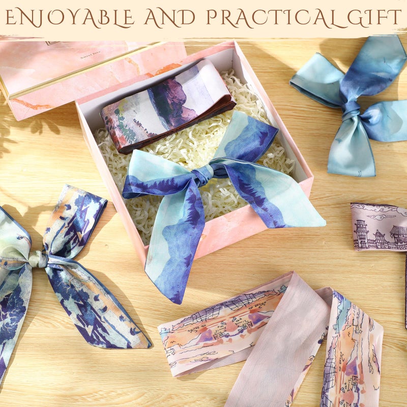 Chicingyou 10 Pcs Purse Scarf Headband Scarves Women Skinny Hair Scarf Handbag Ribbon Headband Accessories Neck Decorative(Stylish) - Image 4