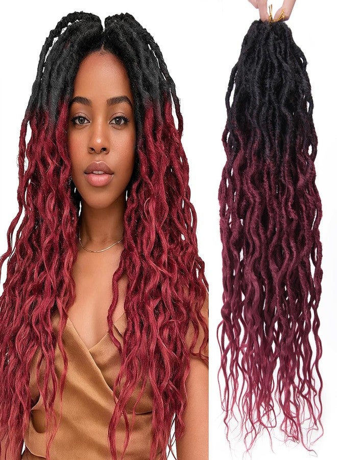 SuyiIRL Goddess Faux Locs Crochet Hair Bohemian Locs 24 Inches Afro Dreadlock Faux Dreads Ombre Red Crochet Hiar For Black Women - Image 1