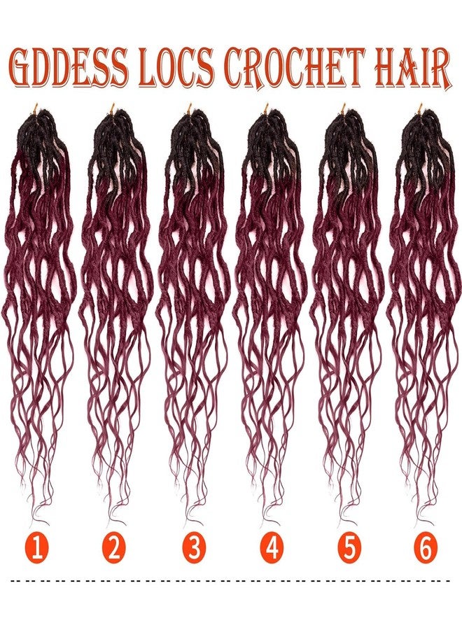 SuyiIRL Goddess Faux Locs Crochet Hair Bohemian Locs 24 Inches Afro Dreadlock Faux Dreads Ombre Red Crochet Hiar For Black Women - Image 4