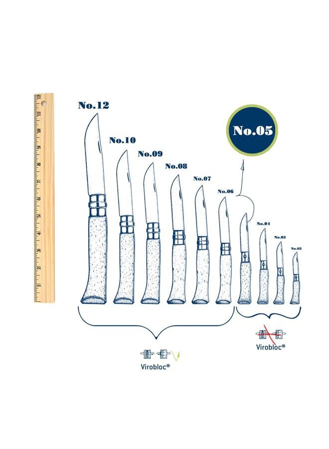 Opinel N Degree5 Stainless Steel Knife, 6 Blade - Image 2