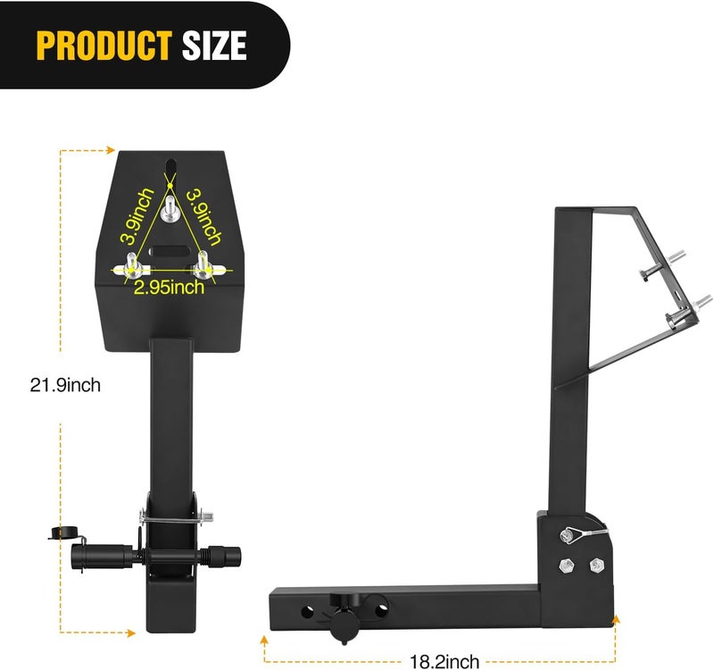 Nilight Adjustable Hitch Spare Tire Carrier for 2 Inch Receiver - Fits 4, 5 & 6 Lugs Trailer Wheels - Image 3
