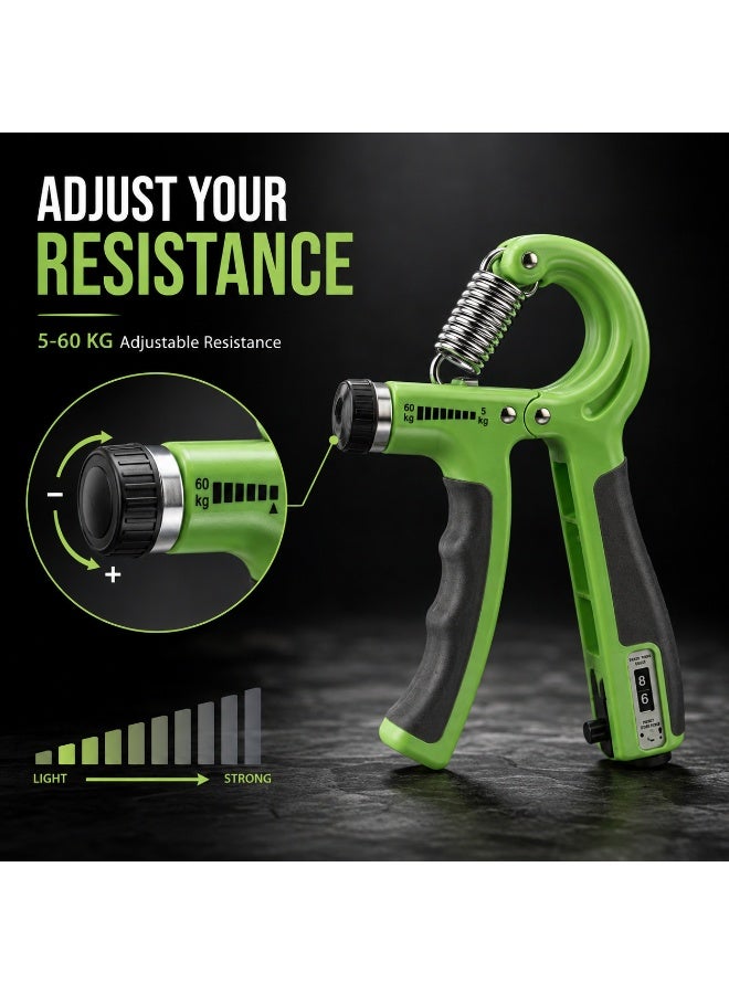 Lukadah Adjustable Hand Grip Strengthener 5-60KG with Counter – Forearm & Finger Exercise Grip Trainer for Strength Training, Fitness, Rehabilitation & Sports - Image 2
