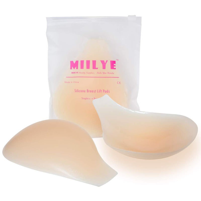 MIILYE Breast Lift up Pasties Sticky Nipple Covers Reusable Strapless Invisible Silicone Adhesive Bra for Cups A B C Nude - Image 2
