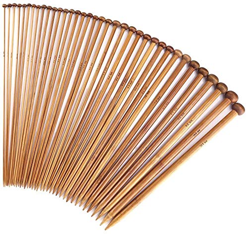 ELEPHANTBOAT® 18pcs Wood Knitting Needle Set-Small to Large 2-10mm, Sturdy Round Blunt Yarn Knitting Needles Tool Kit - Image 1