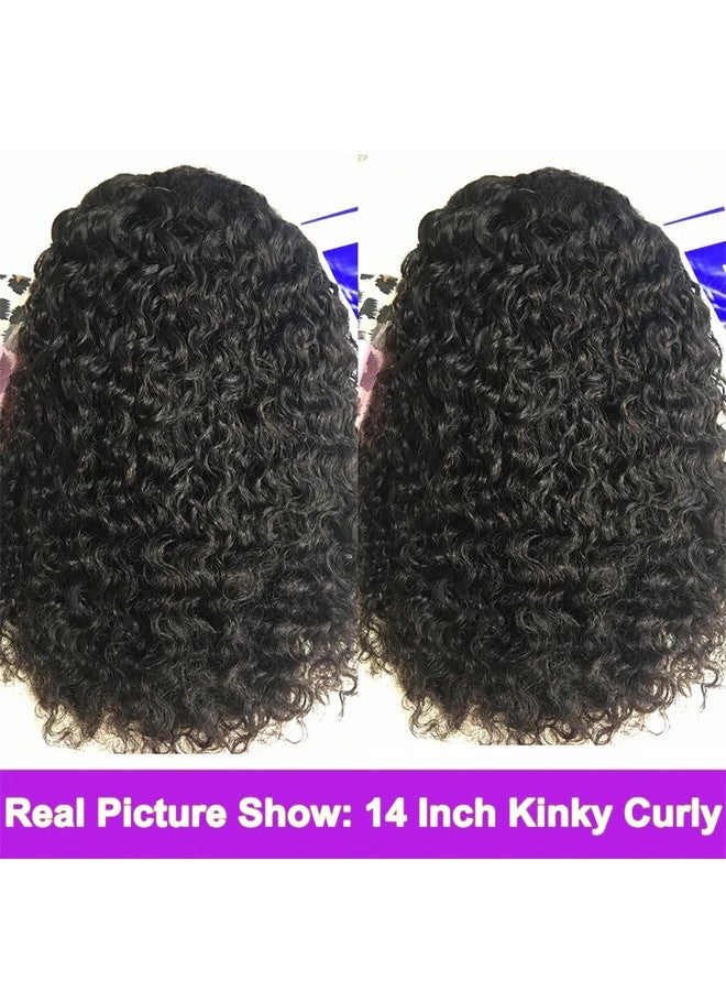 Feelgrace Short Curly Headband Wigs Human Hair Wig For Black Women Glueless Kinky Curly Weave Wigs 100% Unprocessed Hair None Lace Front Wigs 150% Density Brazilian Hair Natural Black Headband Wig 14 Inch - Image 5