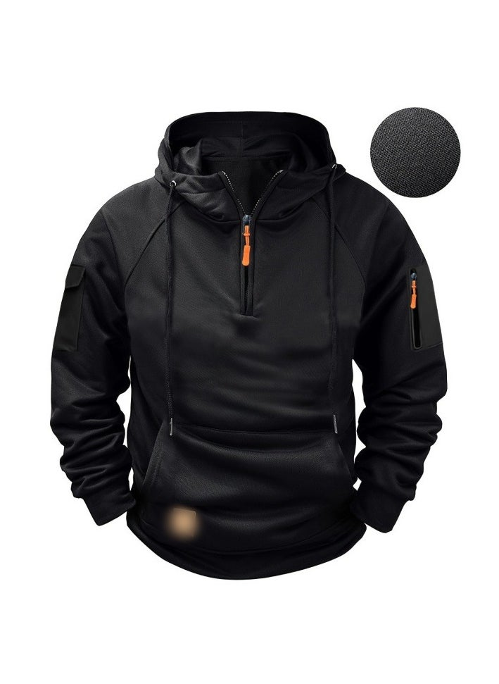 KUYING - New Hooded Zipper Multi Pocket Sports Top - Image 1