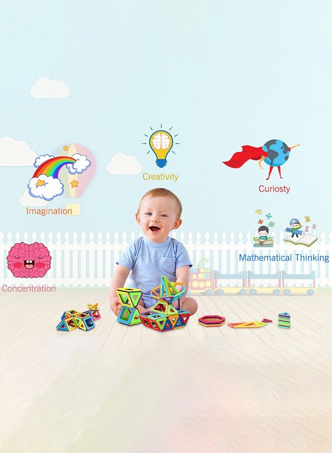 Loquat Magnetic Building Blocks, 97 Pieces Magnet Building Blocks Set, Magnetic Toys Building Kits for Kids, Educational Toys for Kids Brain Learning - Image 5