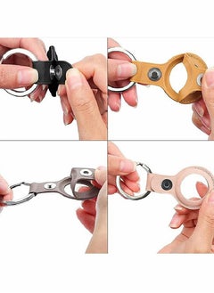 Excefore Anti-Lost Leather Case for AirTag，Protective Case Cover with Keychain Ring Designed,Safety Apple Airtag Tracking Locator Anti-Lost Tracker Finder Protector（Multiple Colour ）4 Pack  - Image 2
